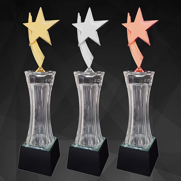 9155 - Exclusive Crystal Star Trophy (GOLD, SILVER, BRONZE)