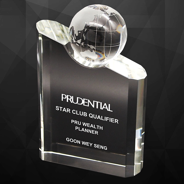 9255 - Exclusive Crystal Globe Plaques