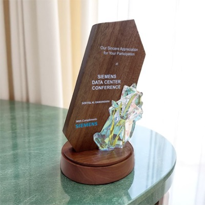 7709 - Wooden Plaque & Trophy