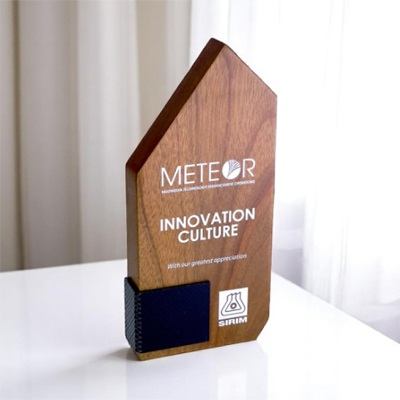 7696 - Wooden Plaque & Trophy