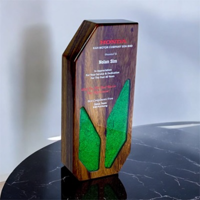 7683 - Wooden Plaque & Trophy