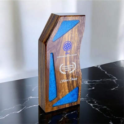 7682 - Wooden Plaque & Trophy