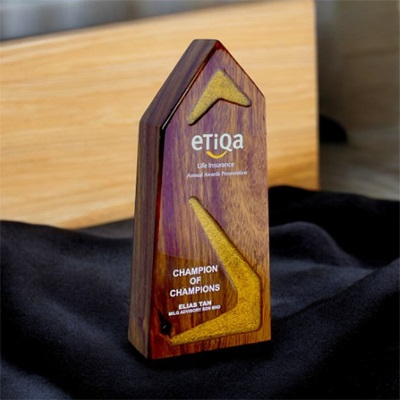 7681 - Wooden Plaque & Trophy