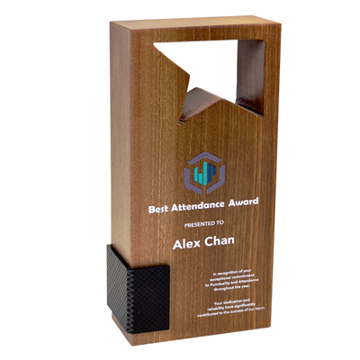 7671 - Wooden Plaque & Trophy